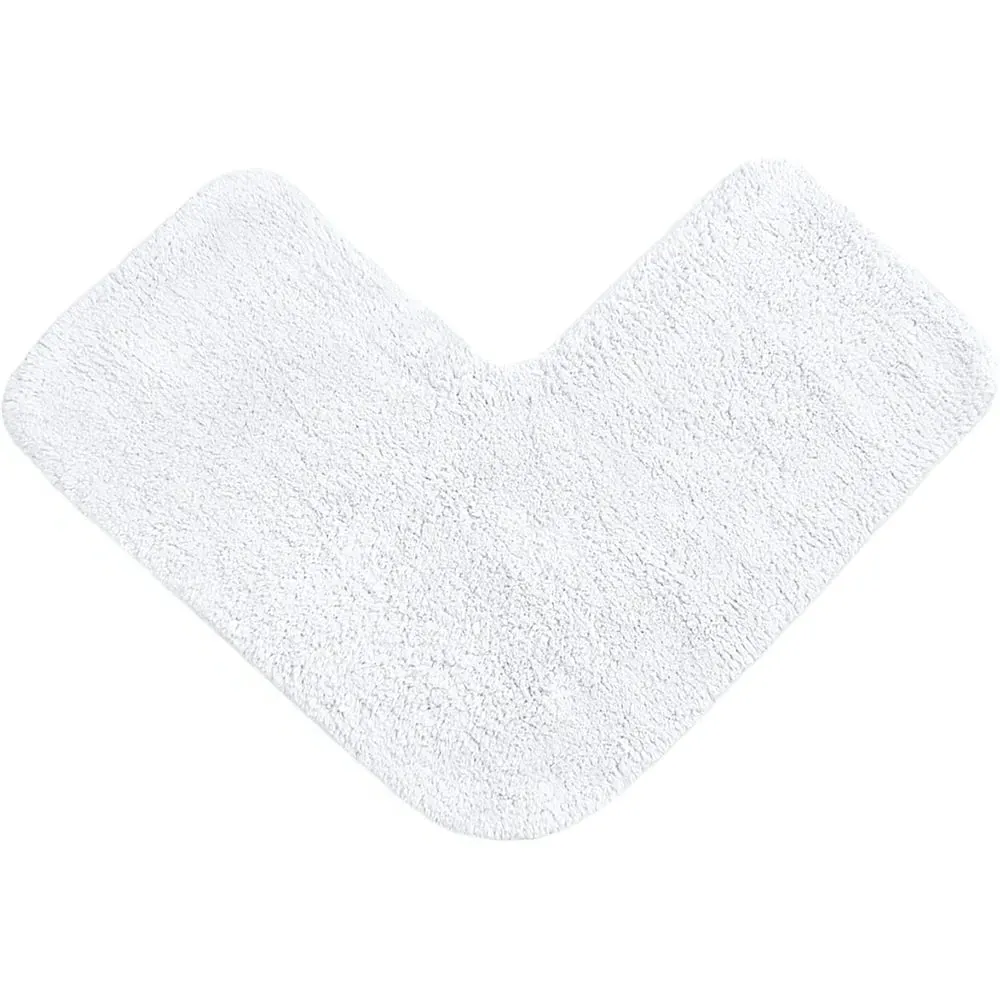 L-Shaped Corner Shower Mat - White, Cotton image