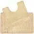 Lisa Non-Slip Bath Mat and Pedestal Mat Set - Beige, Microfibre