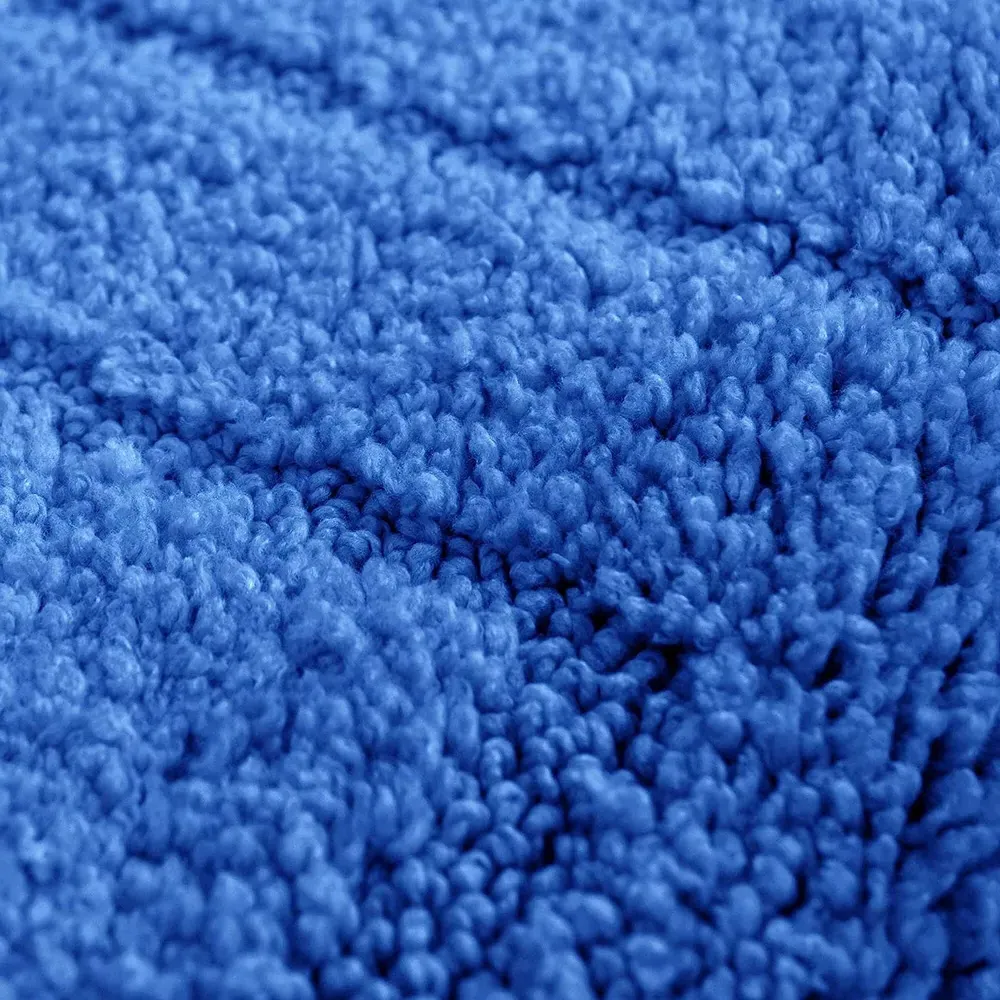 Lisa Non-Slip Bath Mat and Pedestal Mat Set - Blue, Microfibre