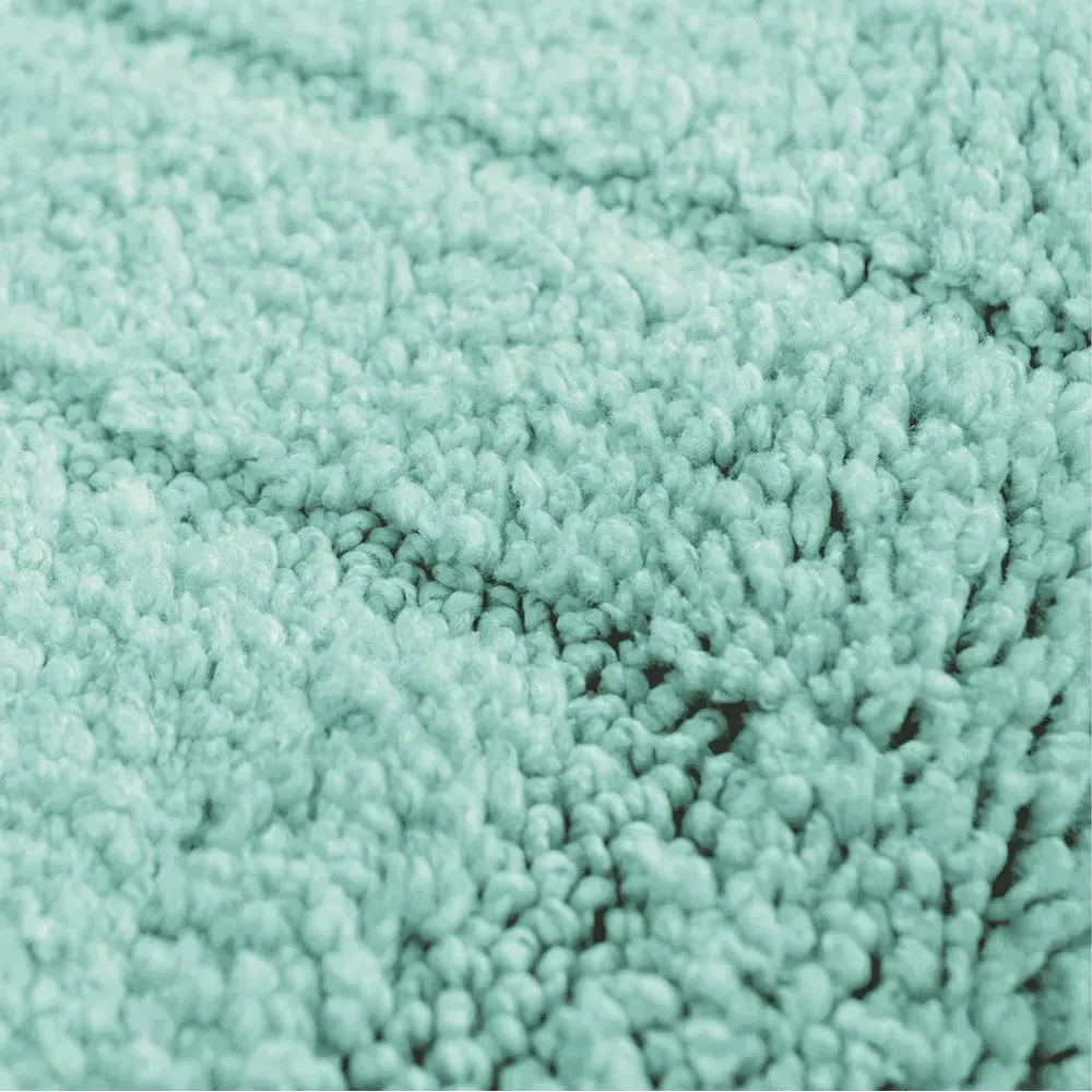 Lisa Non-Slip Bath Mat and Pedestal Mat Set - Blue, Microfibre