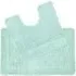 Lisa Non-Slip Bath Mat and Pedestal Mat Set - Blue, Microfibre
