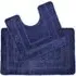 Lisa Non-Slip Bath Mat and Pedestal Mat Set - Navy, Microfibre