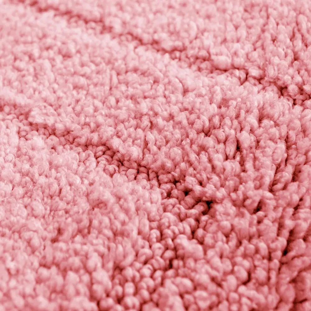 Lisa Non-Slip Bath Mat and Pedestal Mat Set - Pink, Microfibre