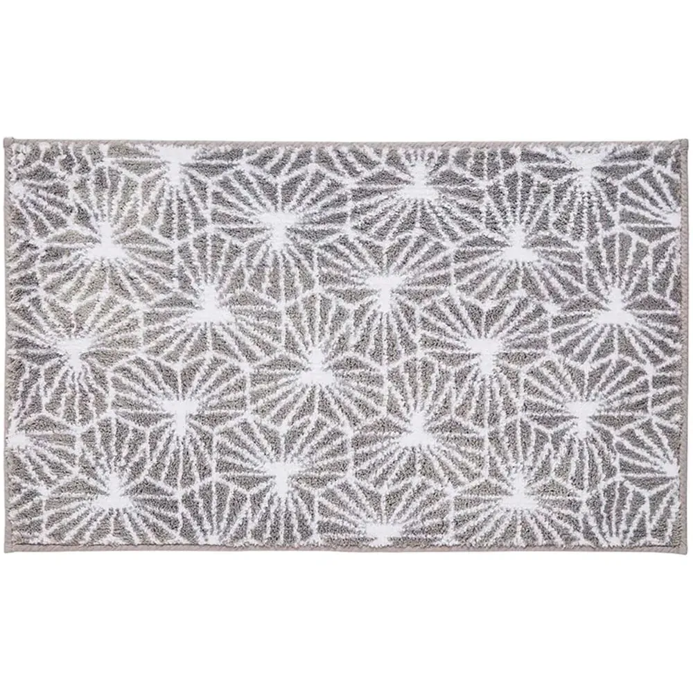 Madrid Jacquard Geometric Non-Slip Bath Mat - Grey
