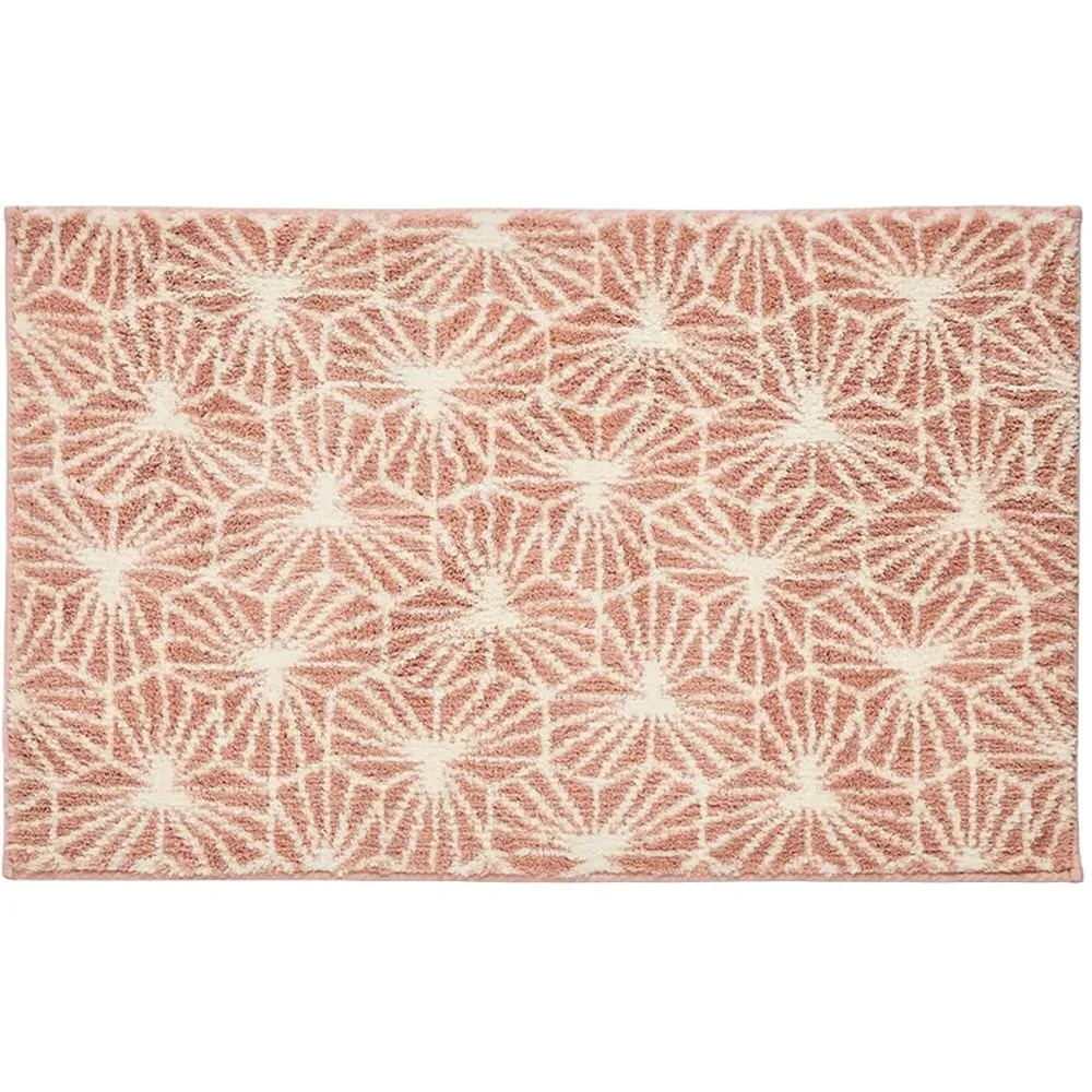 Madrid Jacquard Geometric Non-Slip Bath Mat - Pink