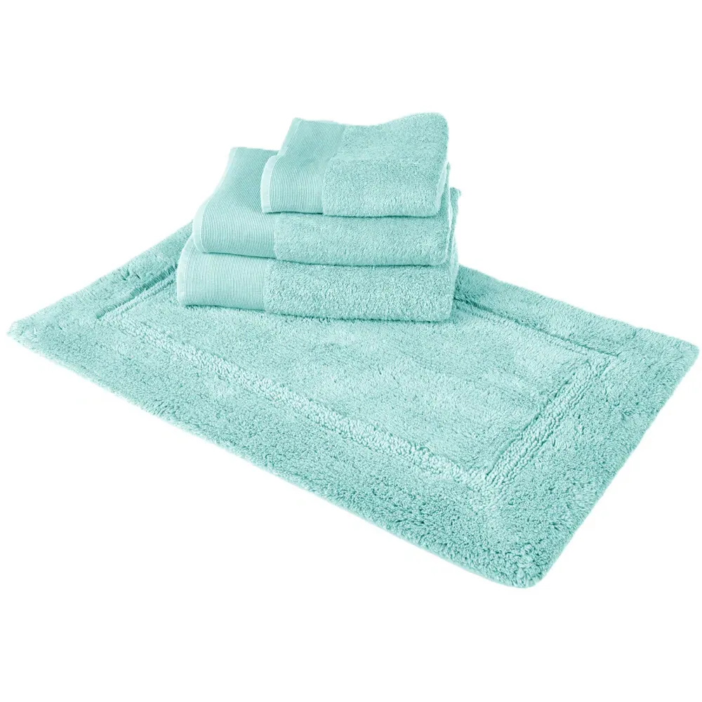 Marlborough Non-Slip Bath Mat - Blue, Bamboo Cotton