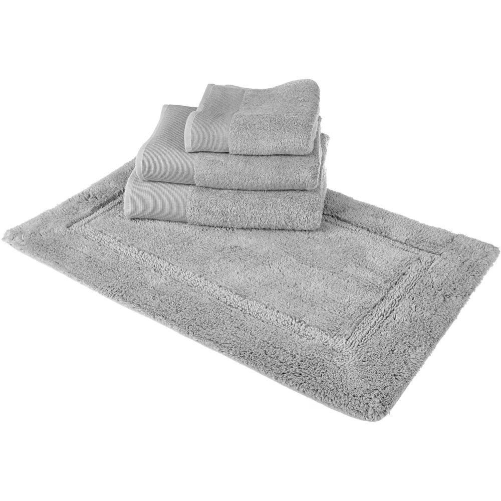Marlborough Non-Slip Bath Mat - Silver, Bamboo Cotton