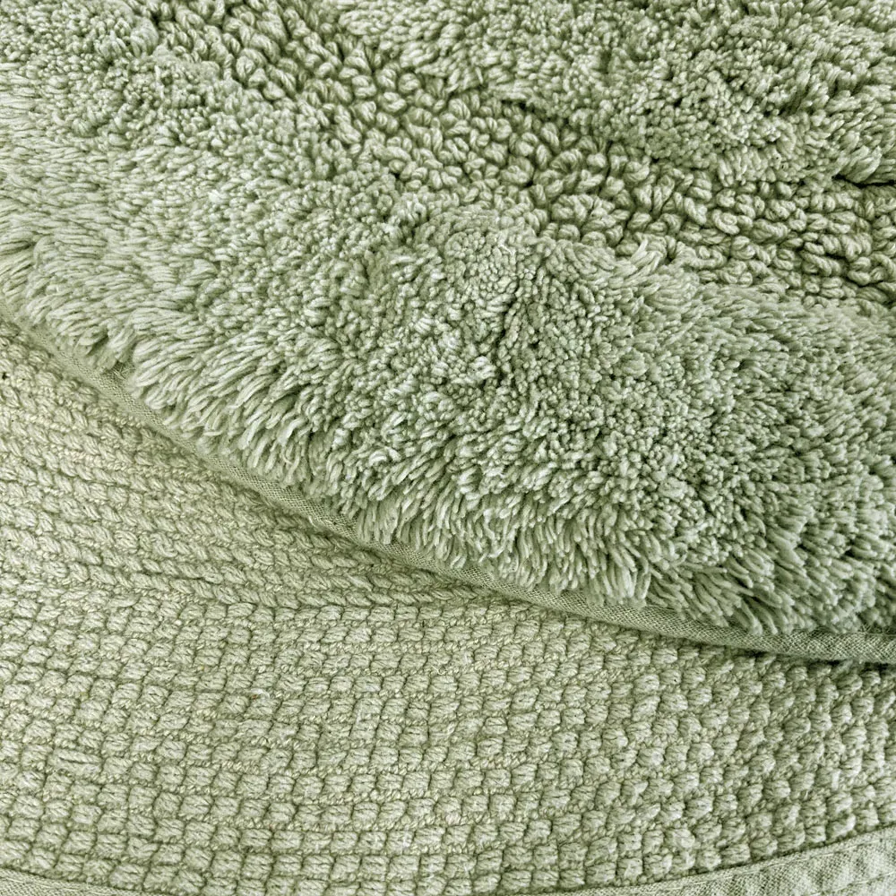 Marrakesh Round Non-Slip Bath Mat 65cm - Green, Cotton