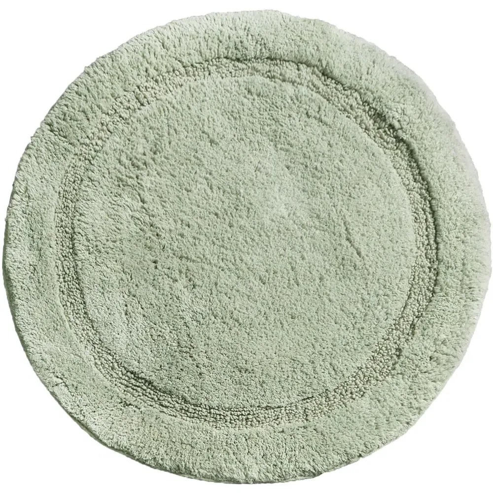 Marrakesh Round Non-Slip Bath Mat 65cm - Green, Cotton image