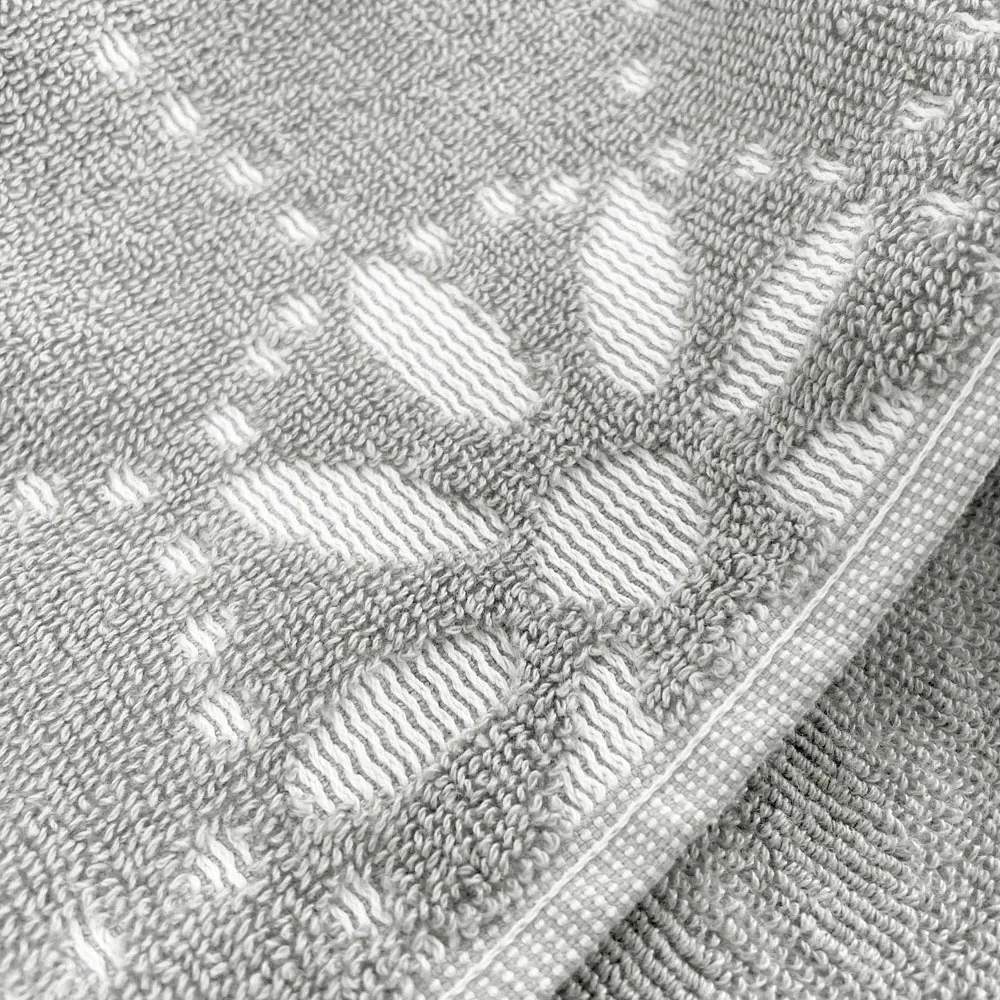 Marrakesh Sculpted Floral Hand Towel 2 Pack - Grey, Cotton