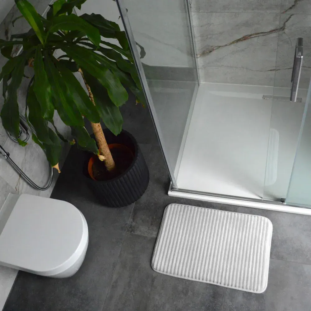 Memory Foam Bath Mat - Light Grey