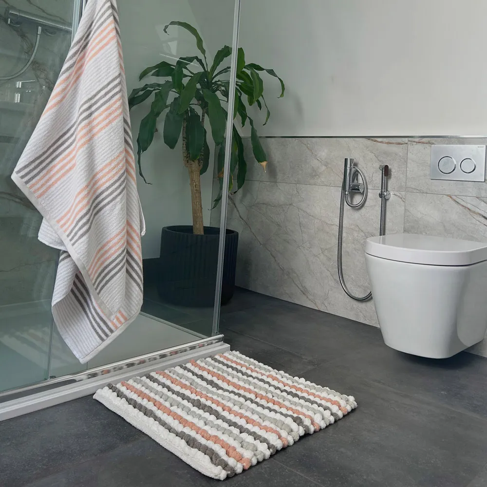 Merlin Striped Cotton Bath Sheet - Pink