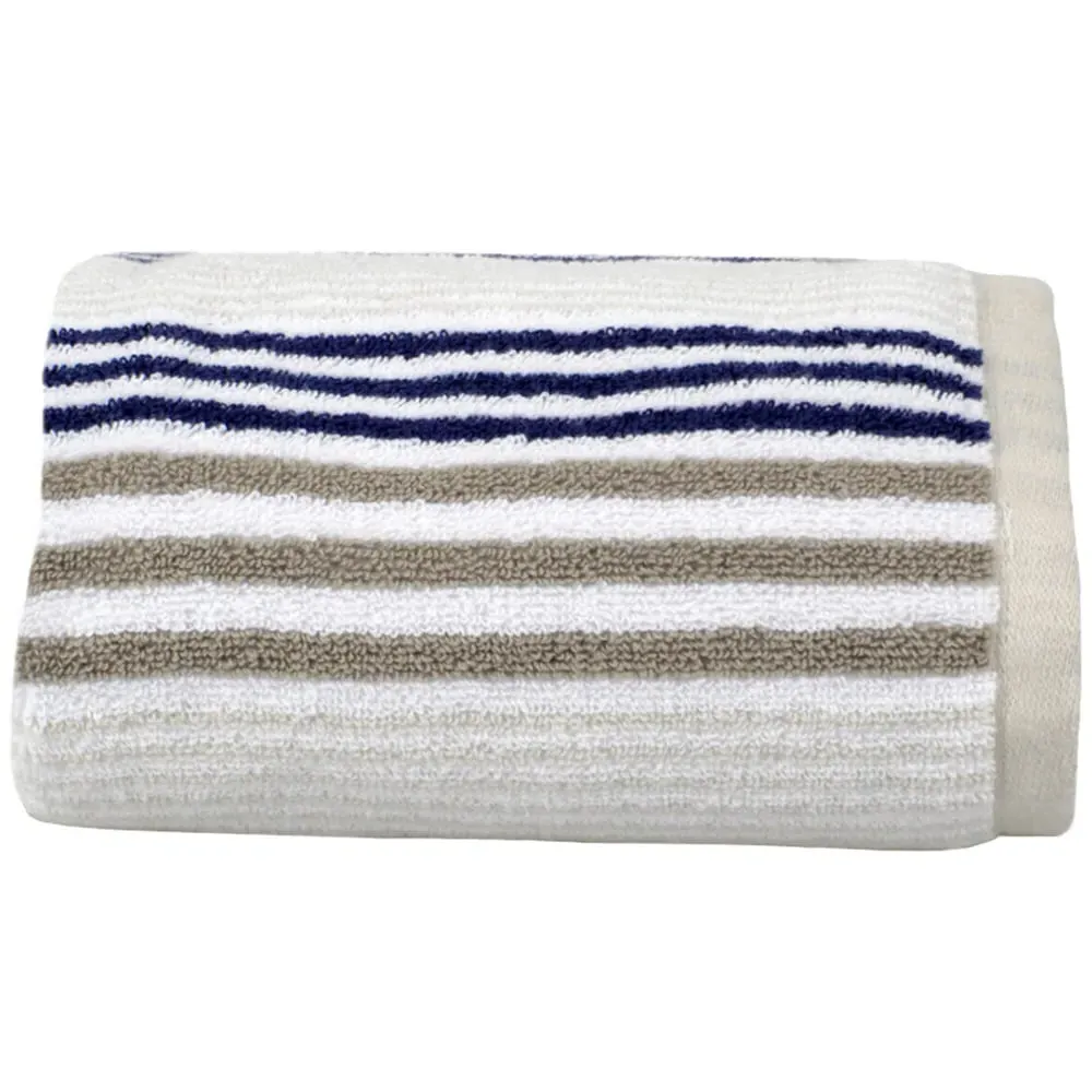 Merlin Striped Hand Towel - Blue, Cotton image
