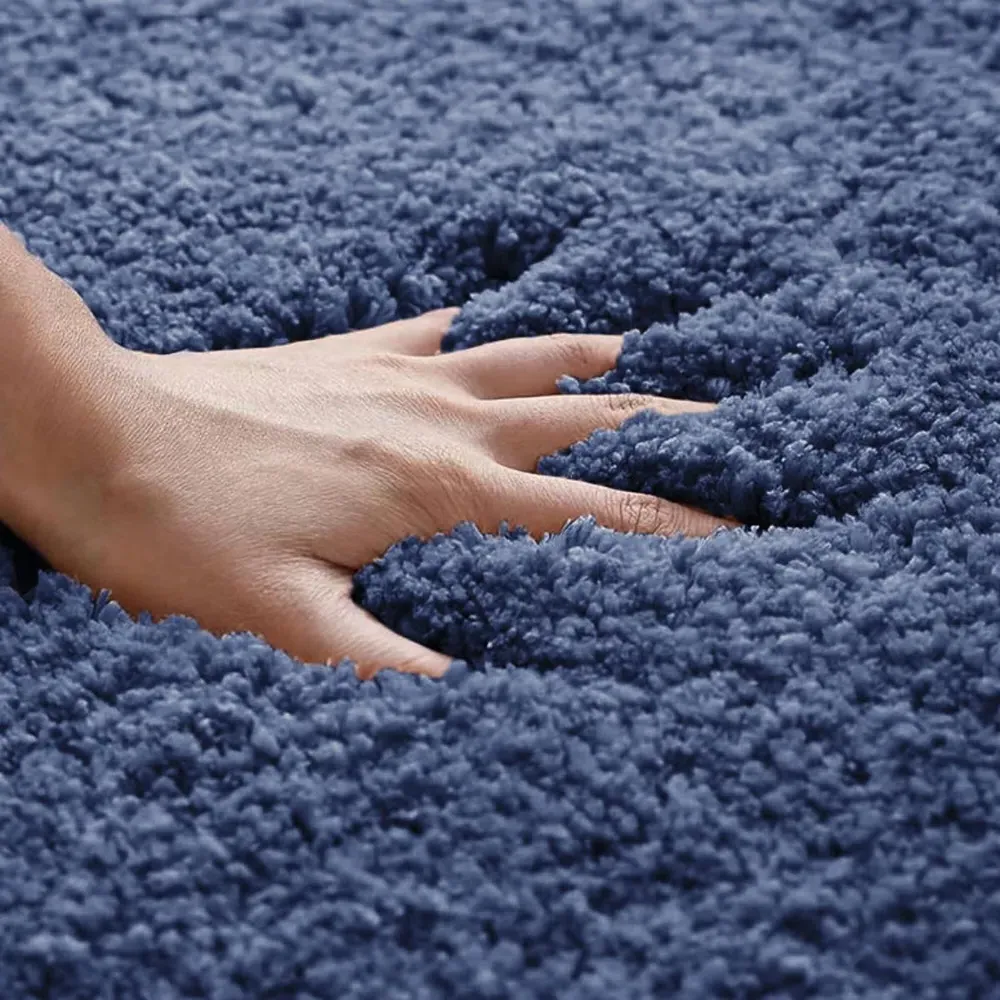 Microfibre Non-Slip Pedestal Mat - Blue