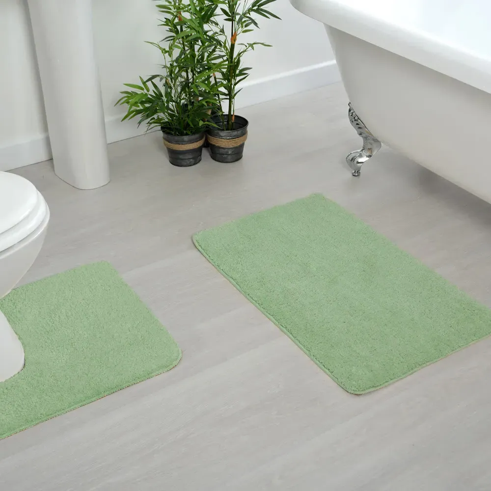 Microfibre Non-Slip Pedestal Mat - Sage Green