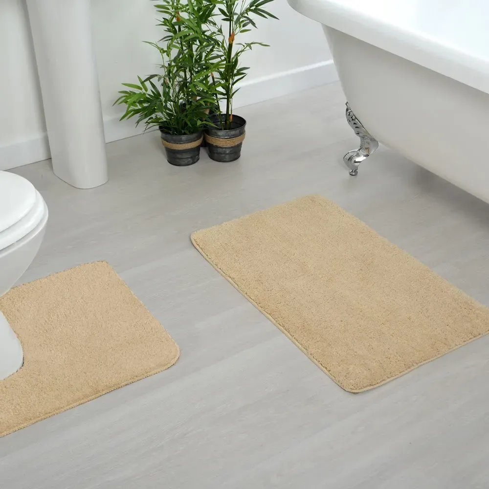 Microfibre Non-Slip Pedestal Mat - Stone