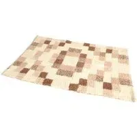 Mosaic Bath Mat - Brown, Cotton