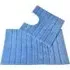 Ribbed Bath Mat and Pedestal Mat Set 2 Piece - Blue, Cotton