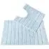Ribbed Bath Mat and Pedestal Mat Set 2 Piece - Blue, Cotton