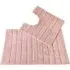 Ribbed Bath Mat and Pedestal Mat Set 2 Piece - Pink, Cotton