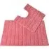 Ribbed Bath Mat and Pedestal Mat Set 2 Piece - Pink, Cotton