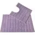 Ribbed Bath Mat and Pedestal Mat Set 2 Piece - Purple, Cotton