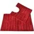 Ribbed Bath Mat and Pedestal Mat Set 2 Piece - Red, Cotton