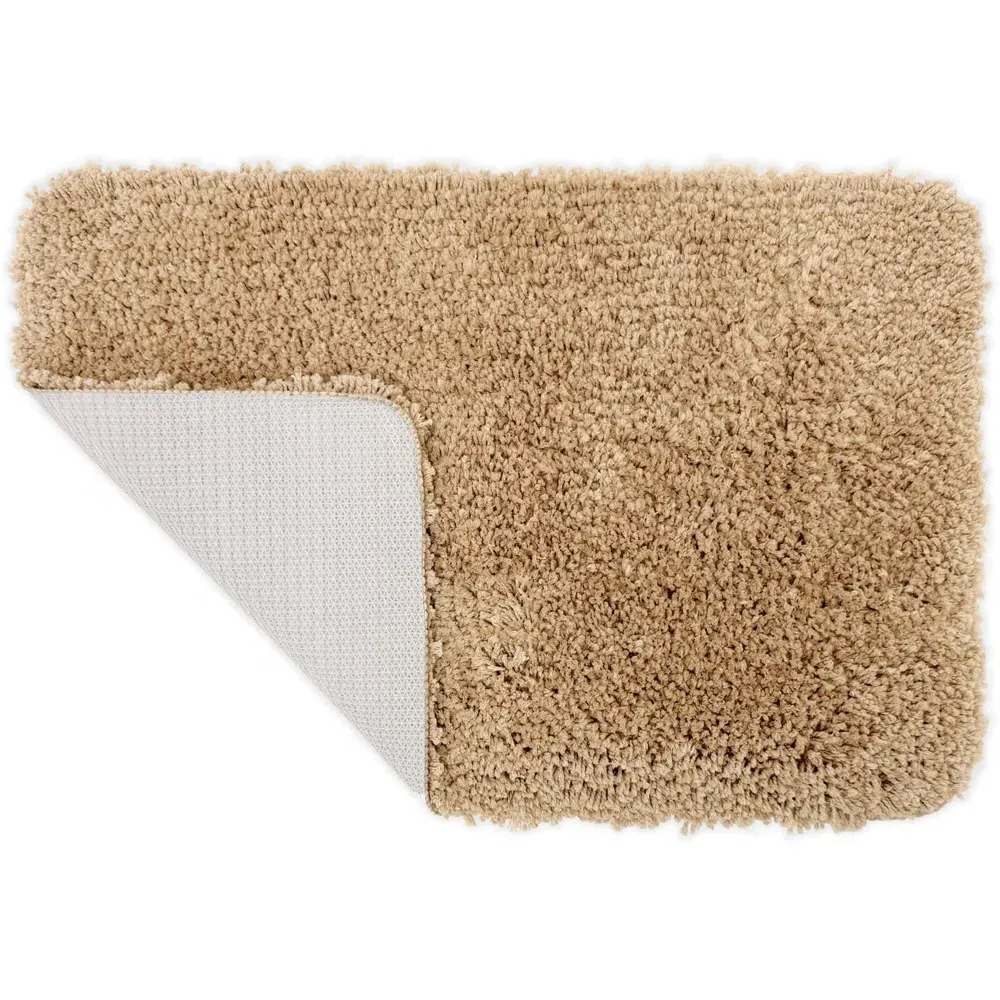 Shaggy Bath Mat - Beige, Microfibre
