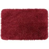 Shaggy Bath Mat - Burgundy, Microfibre