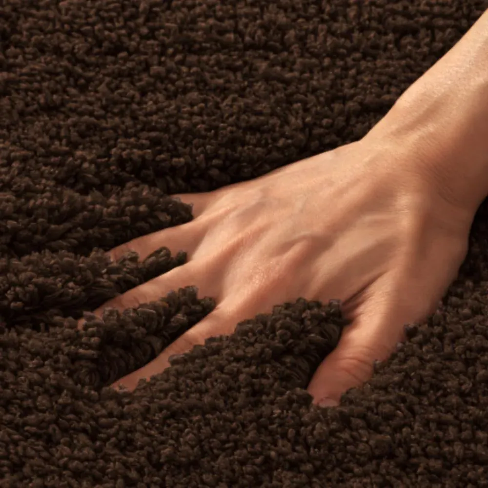 Shaggy Bath Mat - Coffee, Microfibre