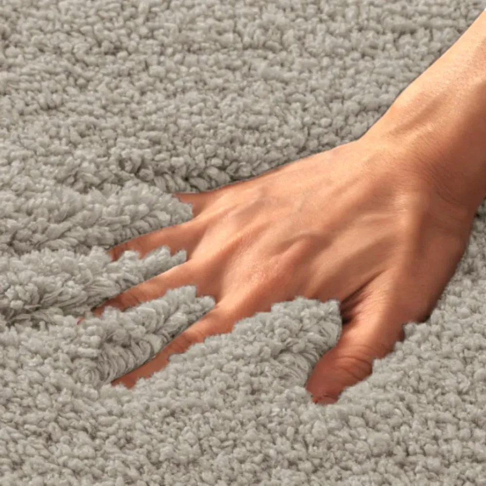 Shaggy Bath Mat - Grey, Microfibre