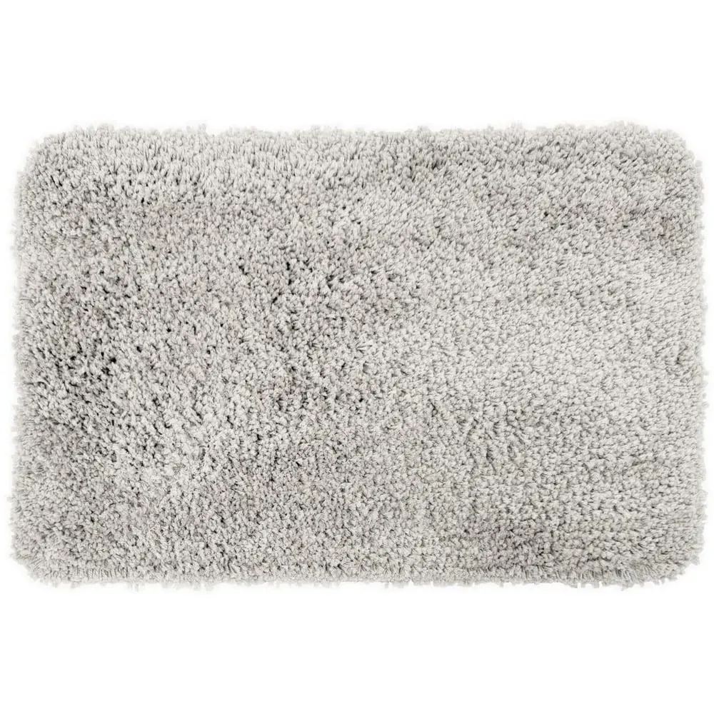 Shaggy Bath Mat - Grey, Microfibre