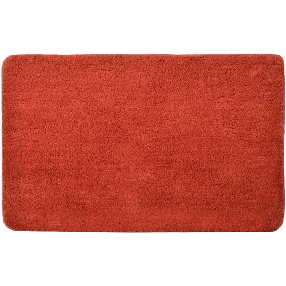 Terracotta Microfibre Non-Slip Bath Mat - Orange