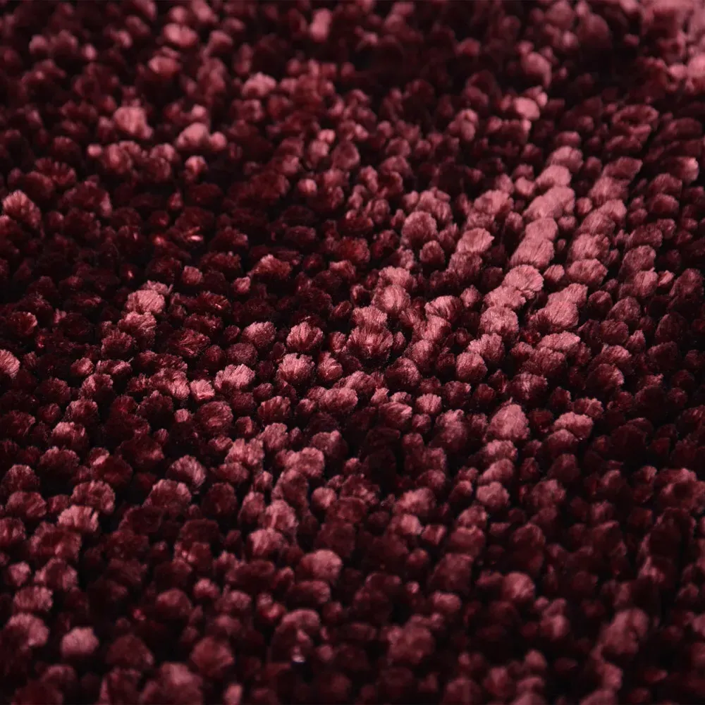 Velvet Chenille Bobble Non-Slip Bath Mat - Bordeaux