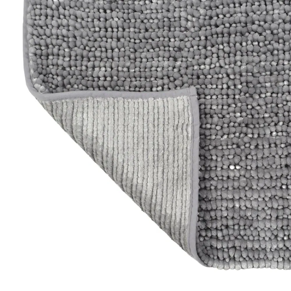 Velvet Chenille Bobble Non-Slip Bath Mat - Dove Grey
