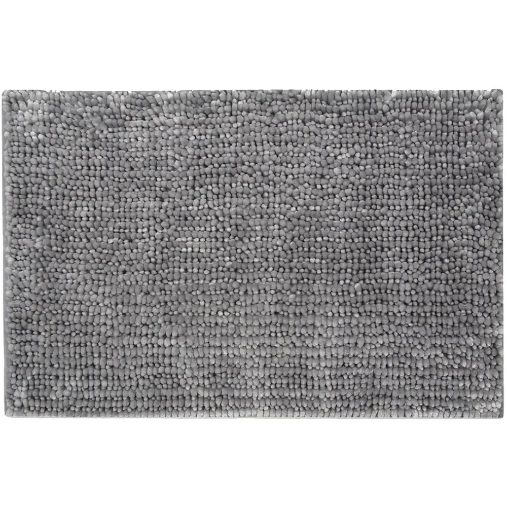 Velvet Chenille Bobble Non-Slip Bath Mat - Dove Grey