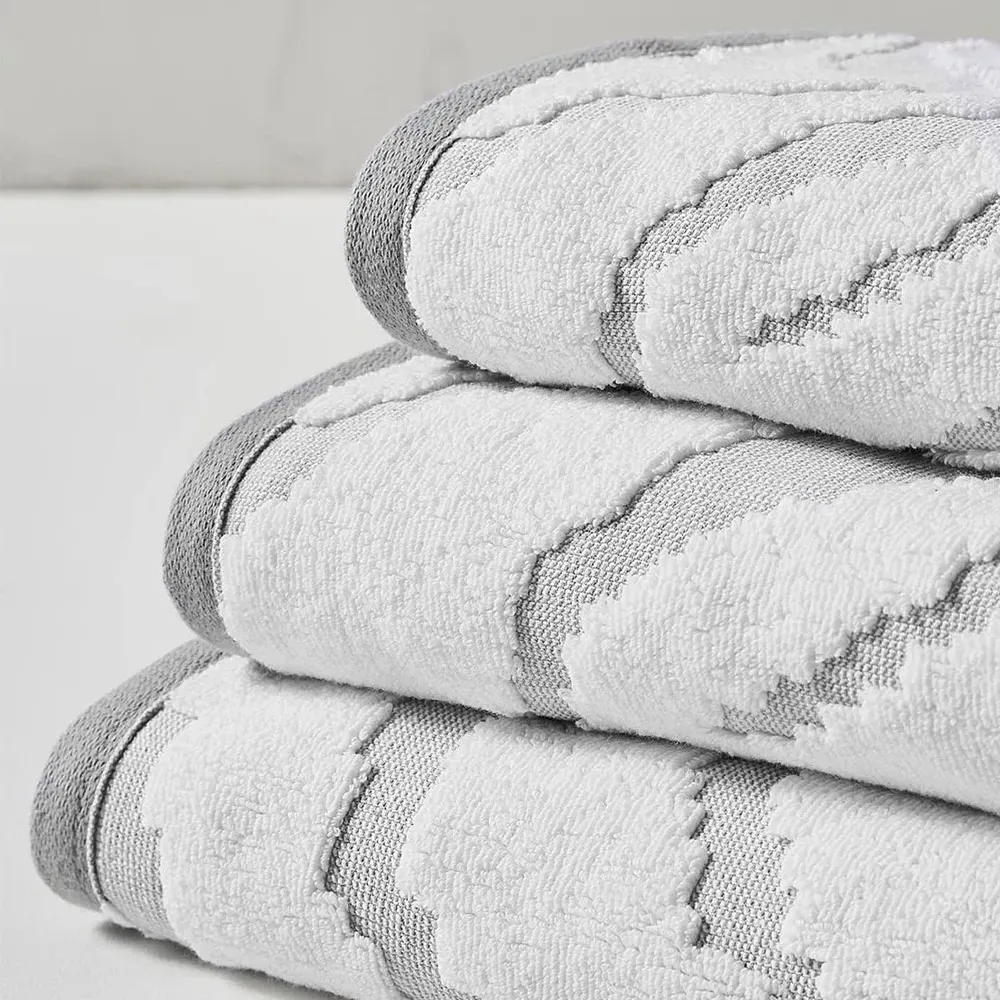 Zebra Print Sculpted Bath Towel - Grey