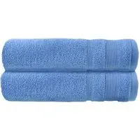 Zero Twist Egyptian Cotton Bath Towel 2 Pack - Blue