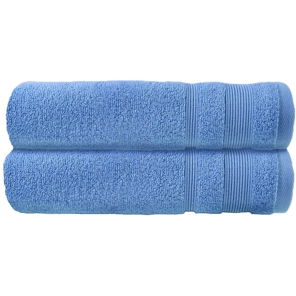 Zero Twist Egyptian Cotton Bath Towel 2 Pack - Blue