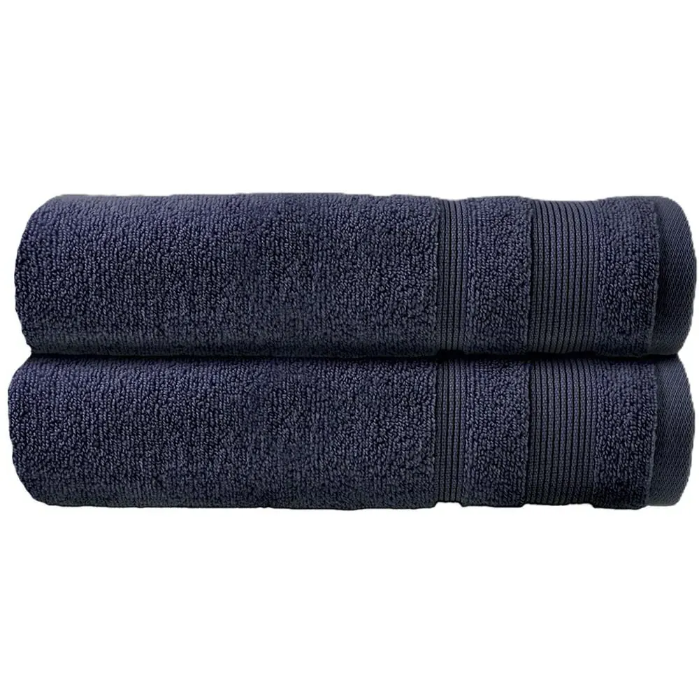 Zero Twist Egyptian Cotton Bath Towel 2 Pack - Blue