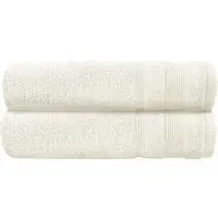 Zero Twist Egyptian Cotton Bath Towel 2 Pack - Cream
