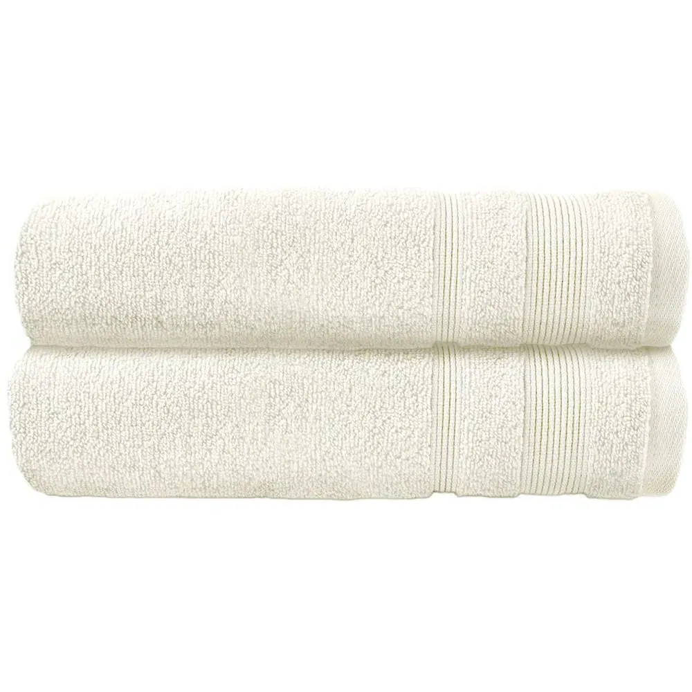 Zero Twist Egyptian Cotton Bath Towel 2 Pack - Cream