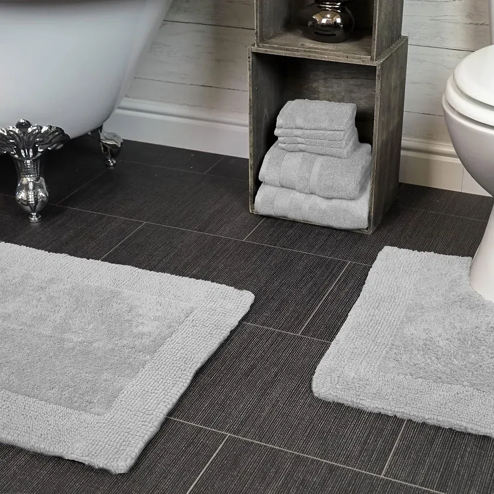 Zero Twist Egyptian Cotton Bath Towel 2 Pack - Grey