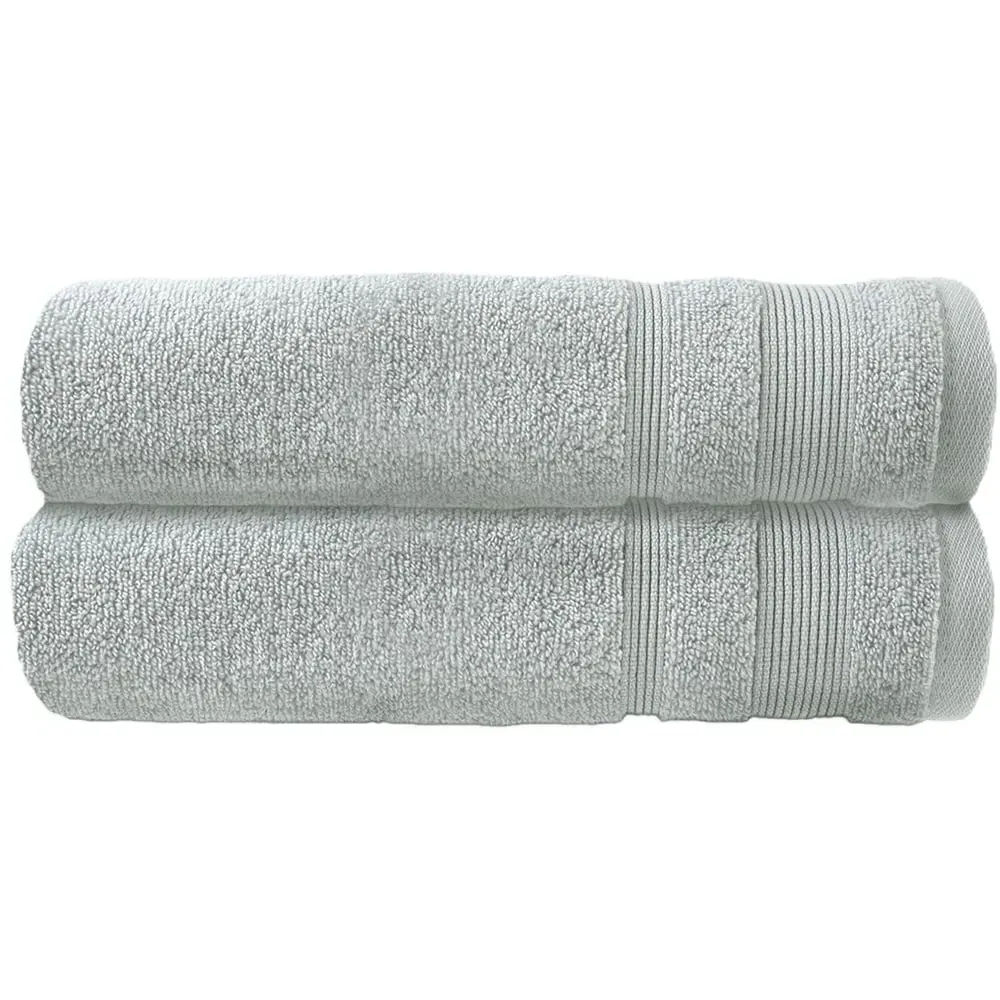 Zero Twist Egyptian Cotton Bath Towel 2 Pack - Grey