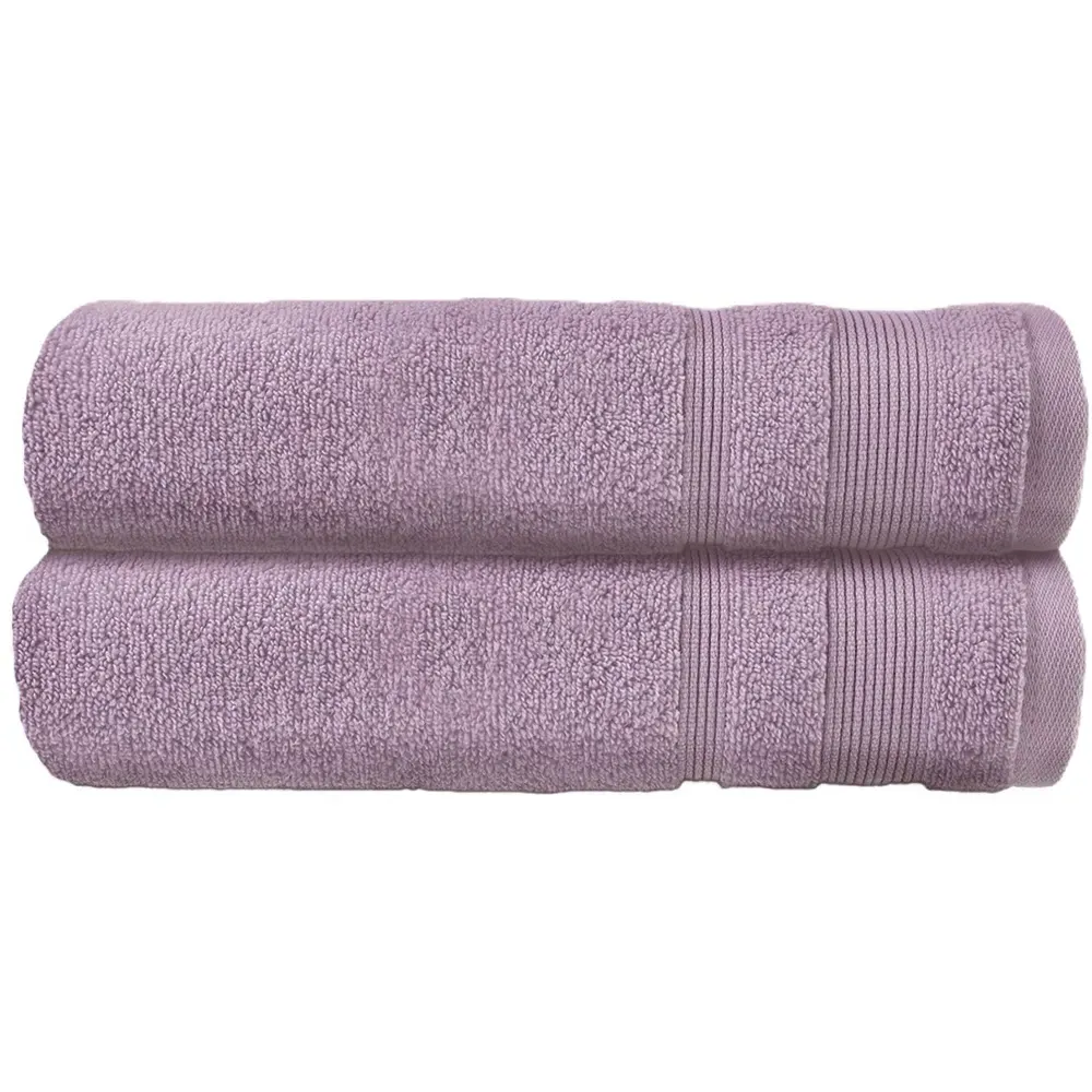 Zero Twist Egyptian Cotton Bath Towel 2 Pack - Purple