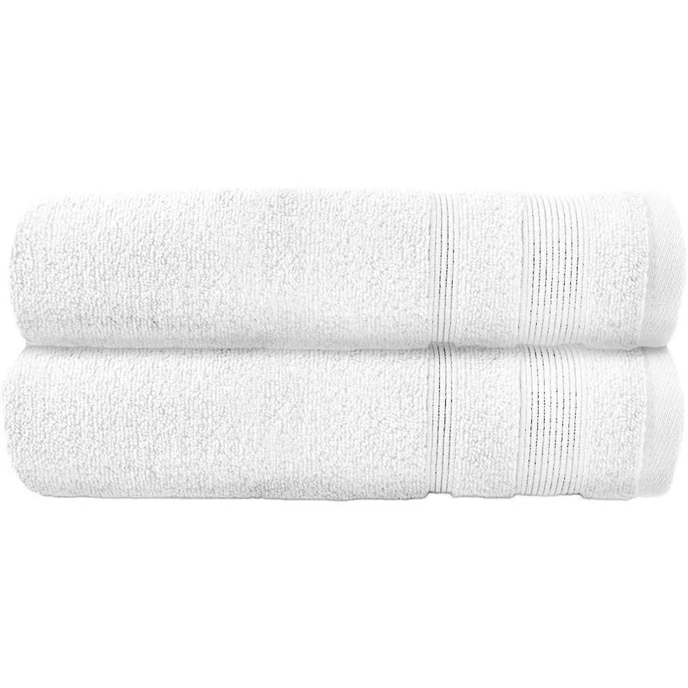 Zero Twist Egyptian Cotton Bath Towel 2 Pack - White