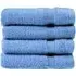 Zero Twist Egyptian Cotton Face Cloth 4 Pack - Blue