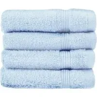 Zero Twist Egyptian Cotton Face Cloth 4 Pack - Blue