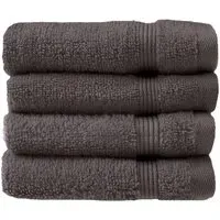 Zero Twist Egyptian Cotton Face Cloth 4 Pack - Charcoal Grey