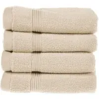 Zero Twist Egyptian Cotton Face Cloth 4 Pack - Cream